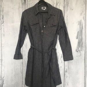 Tie waist shirt dress